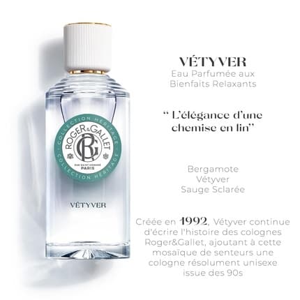 Roger & Gallet Vétyver Benefiting Scented Water Vetyver Eau de Toilette (EDT) Mixte 98ml