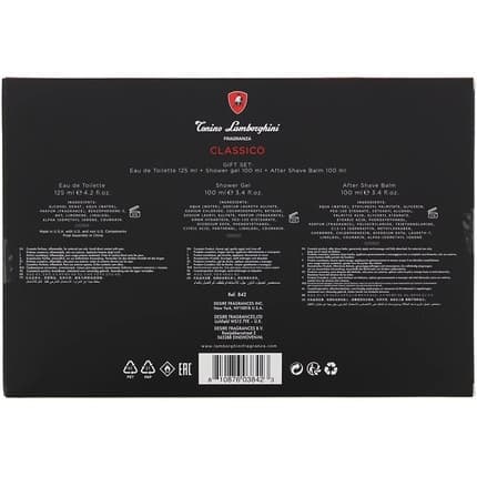 Tonino Lamborghini Classico 3 Piece Gift Set and Shower Gel Coffret (Coffret) Mixte 125ml