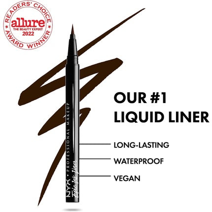 NYX Professional Makeup Epic Ink Eye Liner Felt Tip Liner Pen Waterproof Vegan Formula 7ml