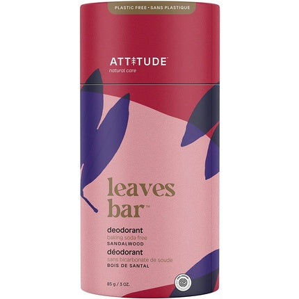 ATTITUDE Baking-Soda Free Deodorant EWG Verified Vegan and Plastic-free Body Care 85g Sandalwood Attitude