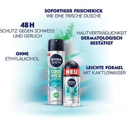 NIVEA MEN Cool Kick Fresh Roll-On Deodorant 50ml Nivea