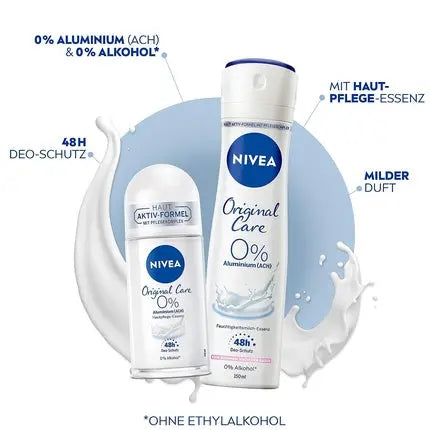 NIVEA Original Care 0% Deodorant Spray 150ml Nivea