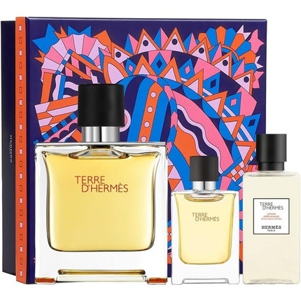 Eau De Parfum Pour Homme 75ml + Mini 12.5ml + After Shave 40ml. Hermes Men's Terre D'Hermes Pure Parfum  Gift Set Hermès