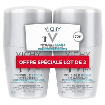 Vichy Set Of Ball Antiperspirants Invisible Resist 72h 2 X Déodorant (Déo) Mixte 50ml