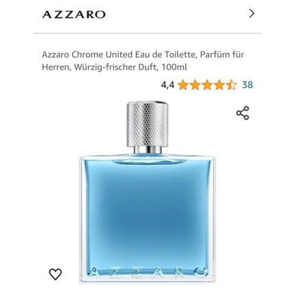 Azzaro Chrome United Eau de Toilette for Men 100ml Azzaro