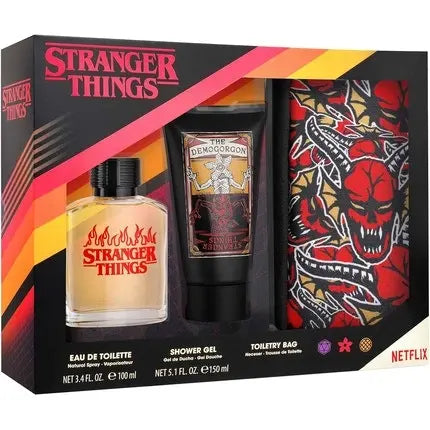 Netflix Stranger Things Coffret Eau de Toilette 100ml Shower Gel 150ml Cosmetic Bag Powerful Masculine Fragrance Inspired par Netflix Series Air Val