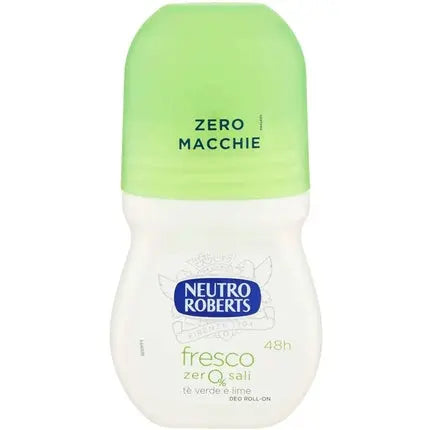 Neutro Roberts Fresh Deodorant Roll On with Green Tea and Lime Zero Aluminum Salts 50ml Bottle Neutro Roberts