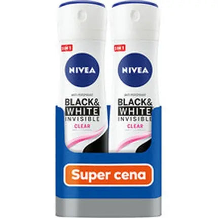 Nivea Black White Invisible Clear Antiperspirant 2 X 150 Ml Nivea