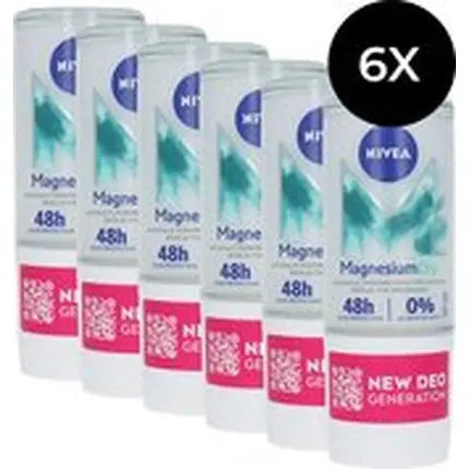 Nivea Magnesium Dry Fresh Deo Roller - 6 X 50 Ml Nivea