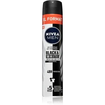 Nivea Men Black & White Invisible Original Antiperspirant Spray for Men - 200 ml Nivea