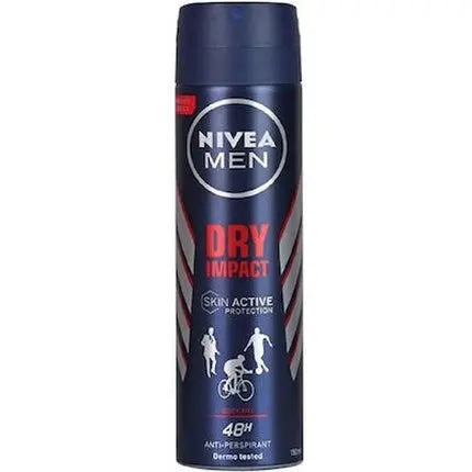 Nivea Men Dry Impact Spray Body Spray 150ml - Long-Lasting Protection Nivea