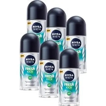 Nivea Men Fresh Kick Anti-Transpirant Roll-On Deodorant - 48 Hours Protection With Cactus Water - 50 Ml Nivea