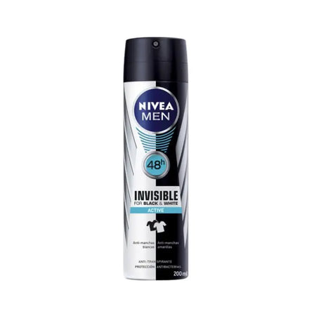 Nivea Men Invisible For Black And White Active Deodorant Spray 200ml Nivea