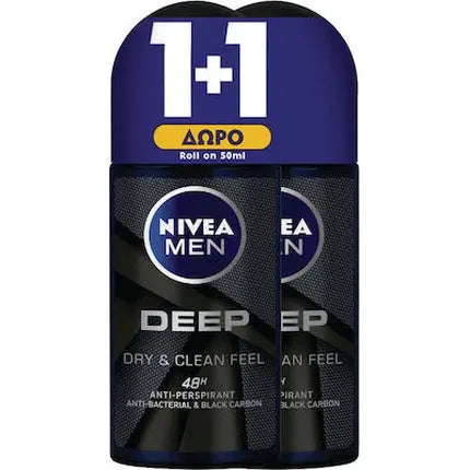 Nivea Men Promo Deep Dry Clean Feel Deodorant - 2x50ml Nivea