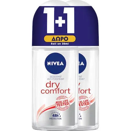 Nivea Promo Dry Comfort Women's Deodorant Roll-On 48 Hour Protection - 2x50ml Nivea