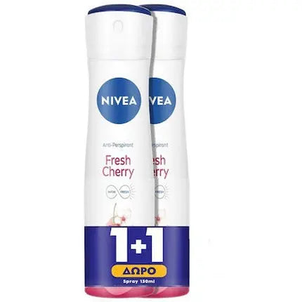 Nivea Promo Fresh Cherry Long Lasting Freshness Deodorant Spray - 2x150ml Nivea