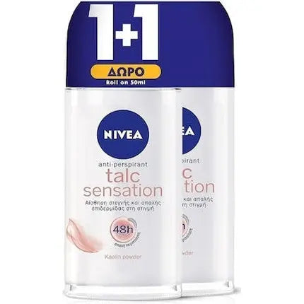 Nivea Talc Sensation Women's Roll-On Deodorant 48-Hour Protection - 2x50ml Nivea