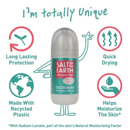 Salt Of The Earth Natural Rollon Deodorant Melon & Cucumber Déodorant (Déo) Mixte 75ml
