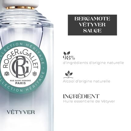 Roger & Gallet Vétyver Benefiting Scented Water Vetyver Eau de Toilette (EDT) Mixte 98ml