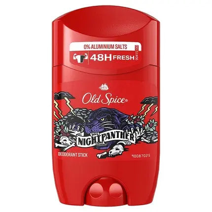 Old Spice Night Panther Deodorant Stick for Men 50ml 48h Freshness 0% Aluminum Salts No White Residue and Yellow Stains Old Spice