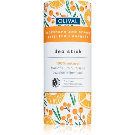 Olival Natural Buckthorn and Orange Solid Deodorant - 40 g, Aluminum Salts: None Olival Natural