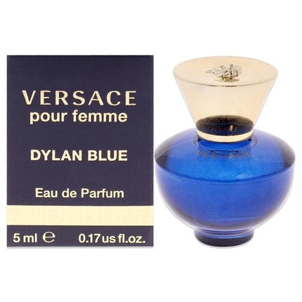 Versace  Dylan Blue Femme Eau de Parfum plash Mini 5ml Floral 0.17 Fl oz, 1oz équivaut à 30ml Versace