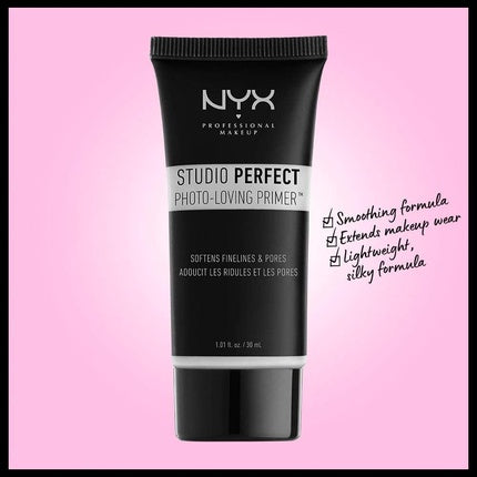 NYX Professional Makeup Studio Perfect Primer Clear Makeup Primer Base Even Complexion Minimises Fine Lines and Pores Vegan Formula