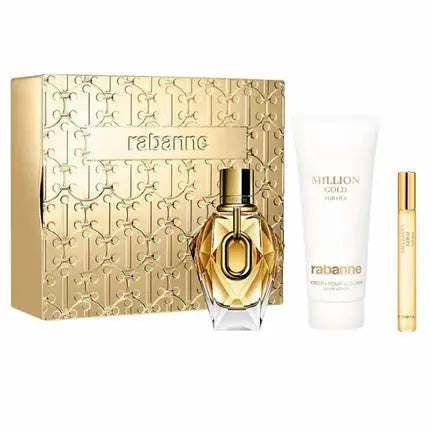 Paco Rabanne Million Gold For Her Eau De Parfum Spray 90ml Set 3 Pieces Paco Rabanne