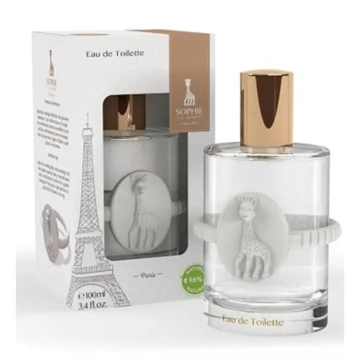 Parfums Sophie la girafe Vegan Children's Eau de Toilette 100ml Avec Teething Ring - Ideal for Children, Moms, and Pregnant Femme - 96% Natural Sophie La Girafe