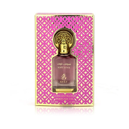 Ayat Perfumes Soft Love Perfume Oil - Alcohol-Free Musk Extract Unisex Oriental Arabic Oud Amber Parfum (Parfum) Mixte 12ml