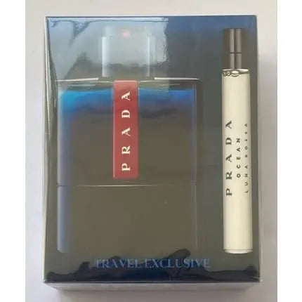 Prada Luna Rossa Ocean Eau de toilette  100ml Spray + 10ml Set New Sealed Box Dented Prada