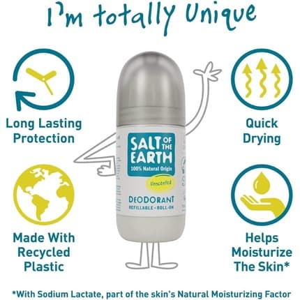 Salt Of The Earth Natural Rollon Deodorant Unscented Déodorant (Déo) Mixte 75ml
