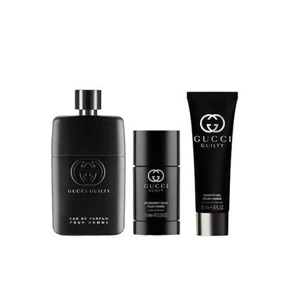 Gucci Guilty  Pour Homme 3 Piece Gift Set: Eau de Parfum 90ml Spray + 75ml Deodorant + 50ml Gel - Hard Box Gucci