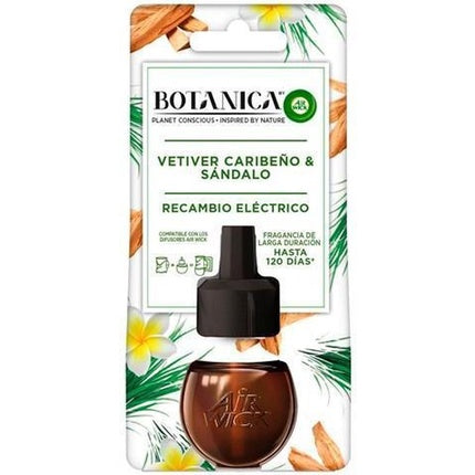 Air-Wick Botanica Caribbean Vetiver & Sandalwood Electric Air Freshener Refill 19ml 2143