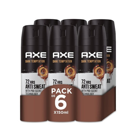 Axe Dark Temptation Deodorant for Men Antiperspirant 150ml - Pack of 6 Axe/Lynx