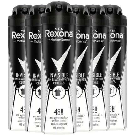 Rexona Men's Deodorant Spray Invisible On Black + White Clothes Antiperspirant 150ml Rexona