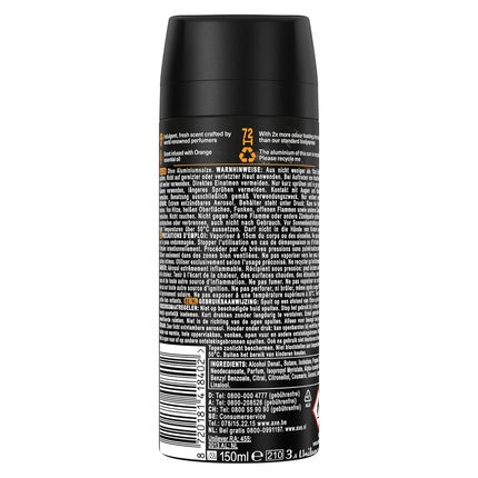 Axe Fine Fragrance Collection Premium Bodyspray Black Vanilla Deodorant without Aluminum for 72 Hours Freshness 150ml Axe/Lynx