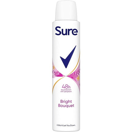 Sure Bright Bouquet Anti-Perspirant Aerosol Deodorant for Women 48-Hour Sweat and Odor Protection 200ml Fresh Sure