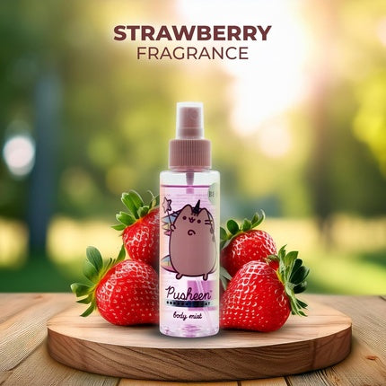 Pusheen The Cat Body Mist for Girls - Strawberry Fragrance - Long-Lasting Scent Bi Es