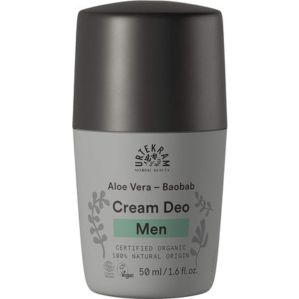 Urtekram Men's Baobab & Aloe Deodorant Masculine Fragrance Reduces Odors Calms and Regenerates Vegan 50ml Yumi Bio Shop