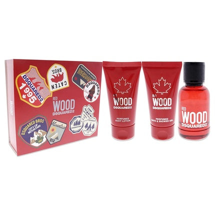 Dsquared2 Red Wood , Body Lotion, Bath and Shower Gel 3 Piece Gift Set Coffret (Coffret) Femme 50ml
