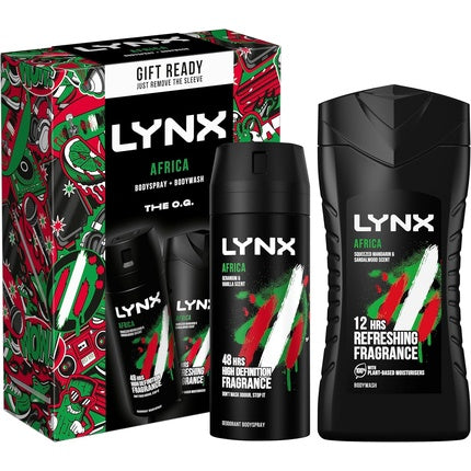 LYNX Africa The O.G. Duo Deodorant Gift Set Body Wash & Body Spray 2 Piece Axe/Lynx