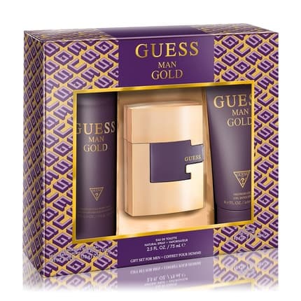 Guess Gold Man - Cologne ., Deodorizing Body ., & Shower Gel . Eau de Toilette (EDT) Mixte 74ml