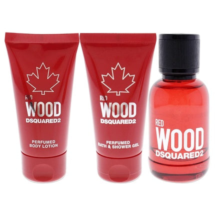 Dsquared2 Red Wood , Body Lotion, Bath and Shower Gel 3 Piece Gift Set Coffret (Coffret) Femme 50ml
