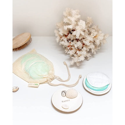 Pandoo Reusable Bamboo and Cotton Makeup Pads 10 Pack with Laundry Bag - Eco-Friendly and Soft