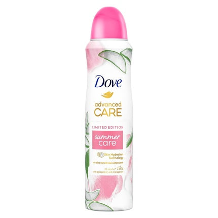 Dove Advanced Care Anti Transpirant Deo Spray Summer Care Limited Edition Aloe Vera and Rosewater Scent Deodorant with Skin Hydration Technology 150ml Dove