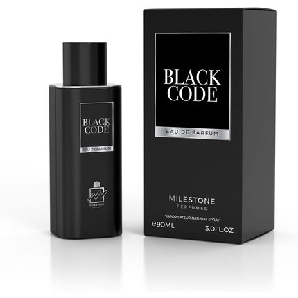 Milestone Perfumes Black Code Men Long-Lasting Eau De Parfum 90ml