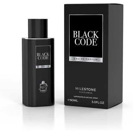 Milestone Perfumes Black Code Men Long - Lasting Eau de Parfum Homme 90 ml