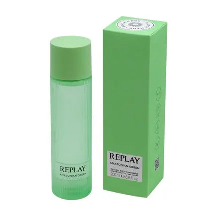 Replay Earth Made Amazonian Green Eau De Toilette For Body Unisex Vegan Scent with Cool and Enveloping Character Amber Woody Musky 200ml Replay