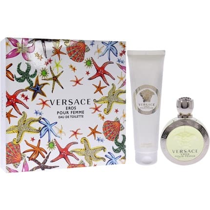 Versace Eros Pour Femme 2 Pc Gift Set , Luxury Body Lotion Eau de Toilette 3.4oz pour femme